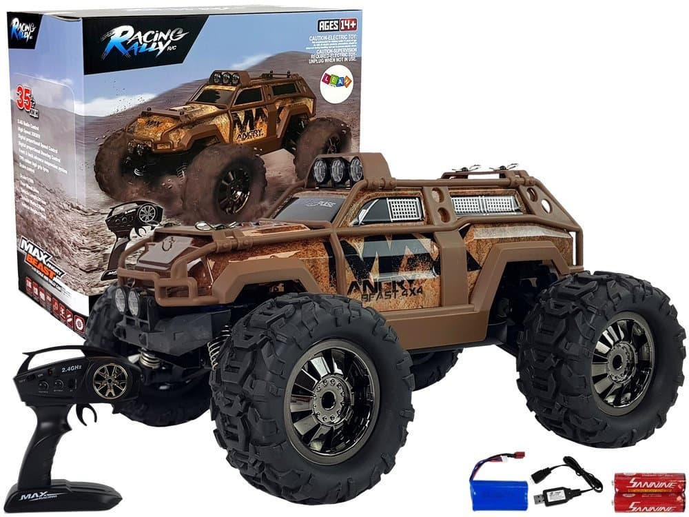 LEAN TOYS Terensko vozilo na daljinsko upravljanje, rjavo, 2.4G, 1:18, 35 km/h
