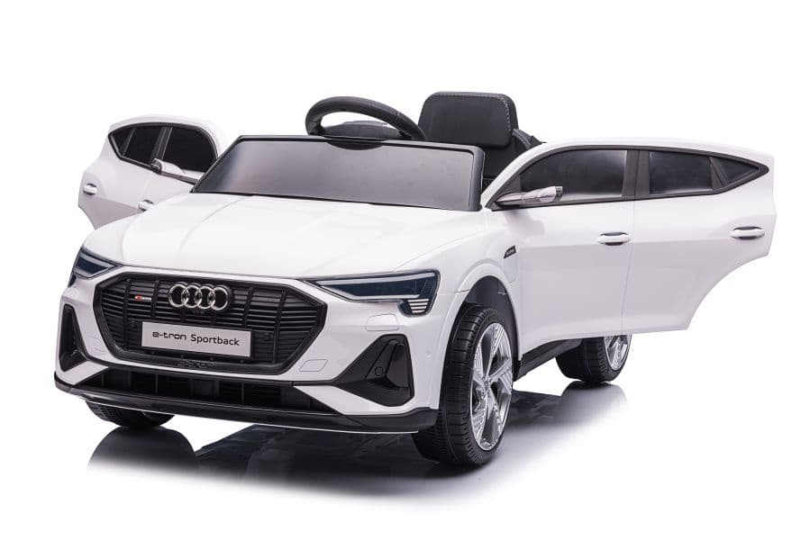 Akumulatorski avto Audi E-Tron bel, LED luči, MP3 7