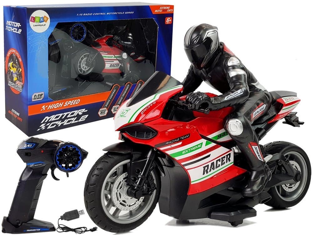 Motor športni dirkalnik, daljinsko upravljanje 2.4G, doseg 35 m, rdeč