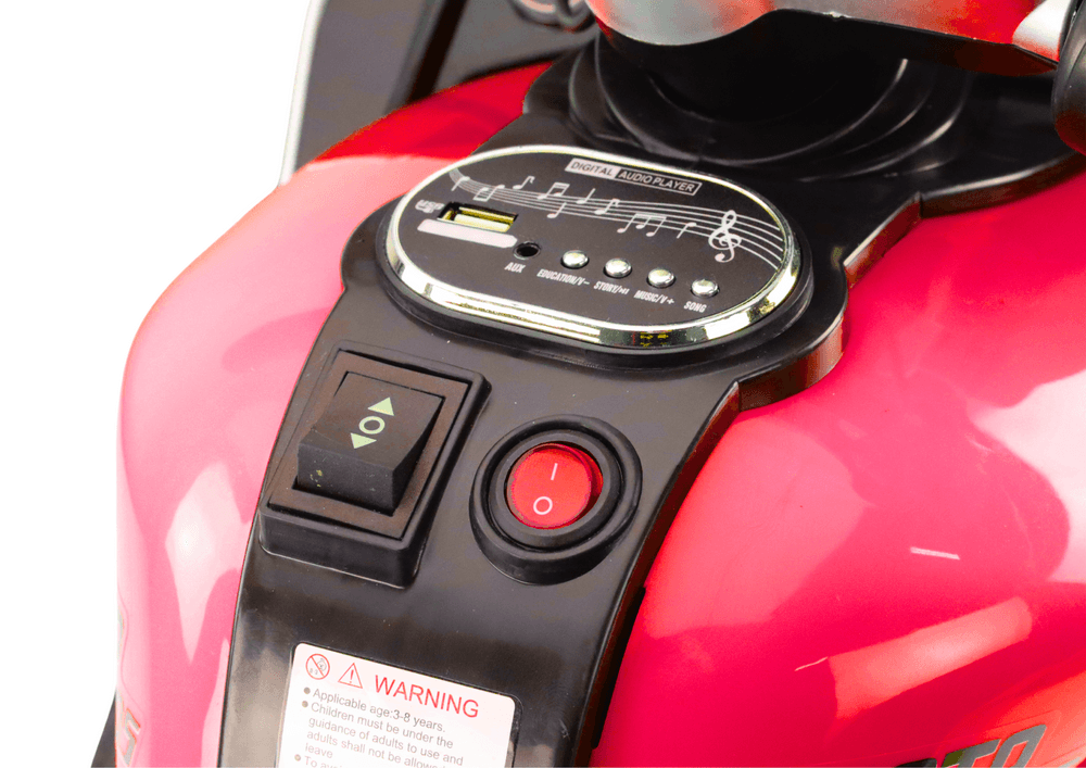 Motor na akumulator za otroke HT-5188, LED luči, MP3, rdeč 7