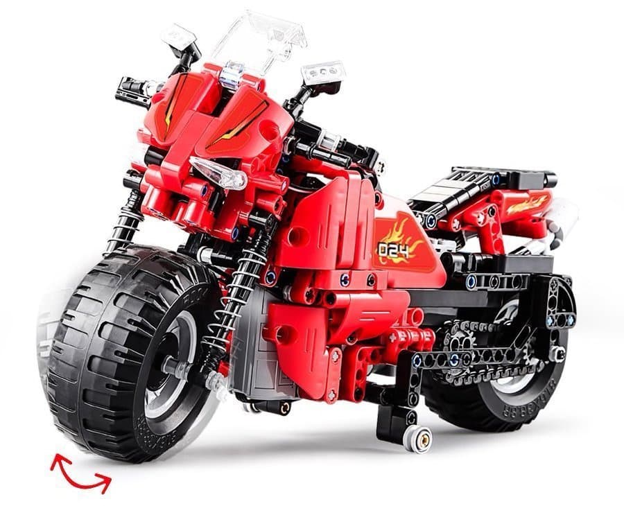 Gradbeni bloki CADA Motocikel na daljinsko upravljanje 484 delov 5