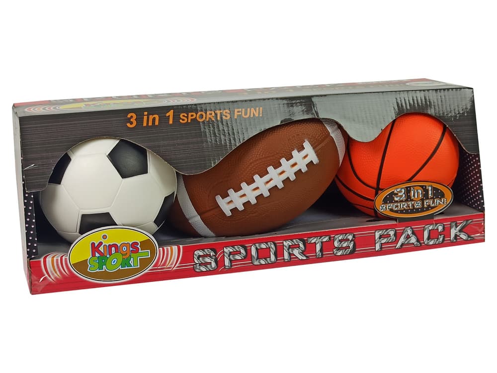 Komplet mehkih športnih žog LEAN TOYS 3v1: nogomet, košarka, bejzbol 3