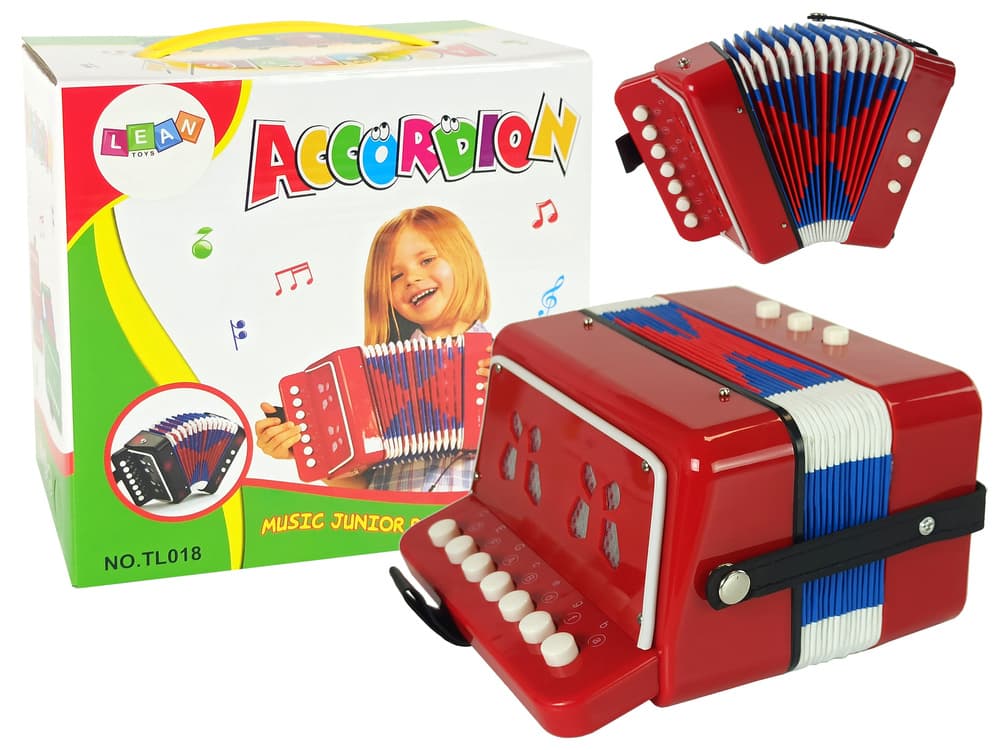 Akordion za malega glasbenika, rdeč