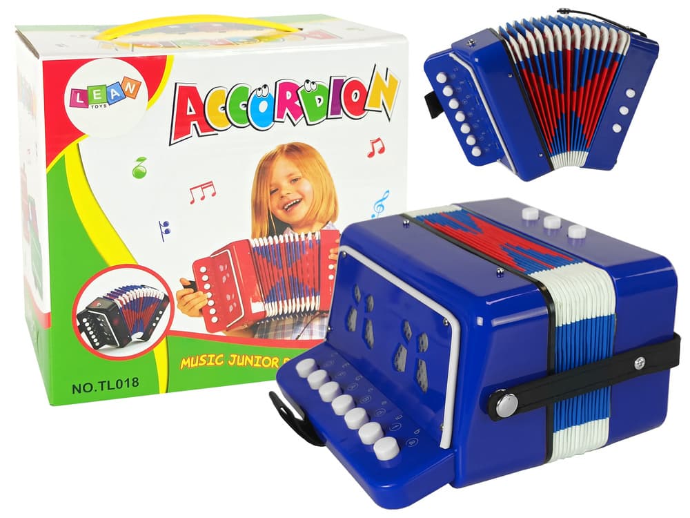 Otroški akordeon LEAN TOYS, moder, glasbeni instrument