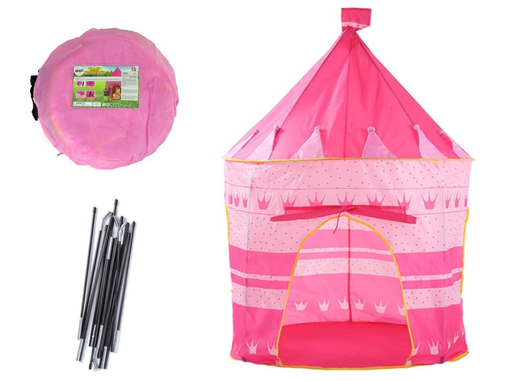 Šotor v obliki dvorca za princeske LEAN TOYS, roza, 135x105 cm 2
