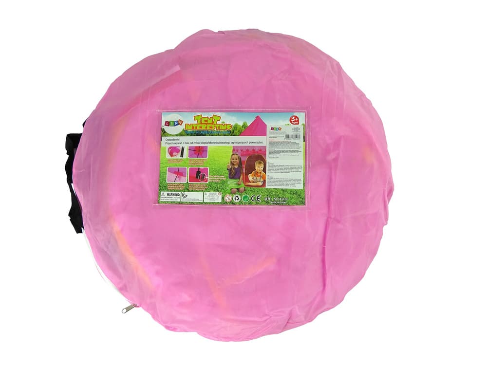 Šotor v obliki dvorca za princeske LEAN TOYS, roza, 135x105 cm 3
