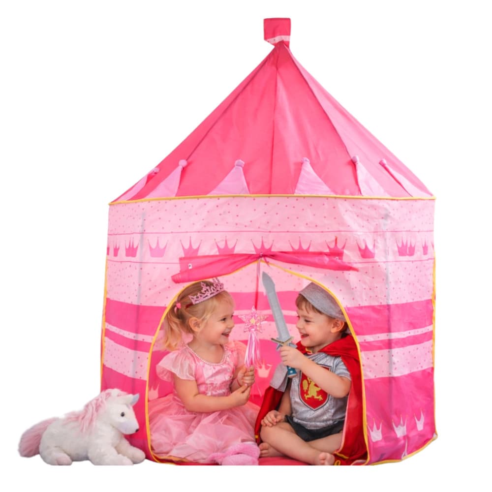 Šotor v obliki dvorca za princeske LEAN TOYS, roza, 135x105 cm 5