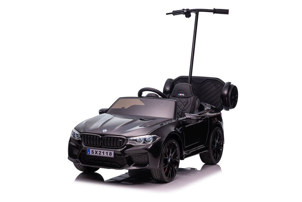 BMW M5 akumulatorski avto s platformo za starše - črn lakiran 8