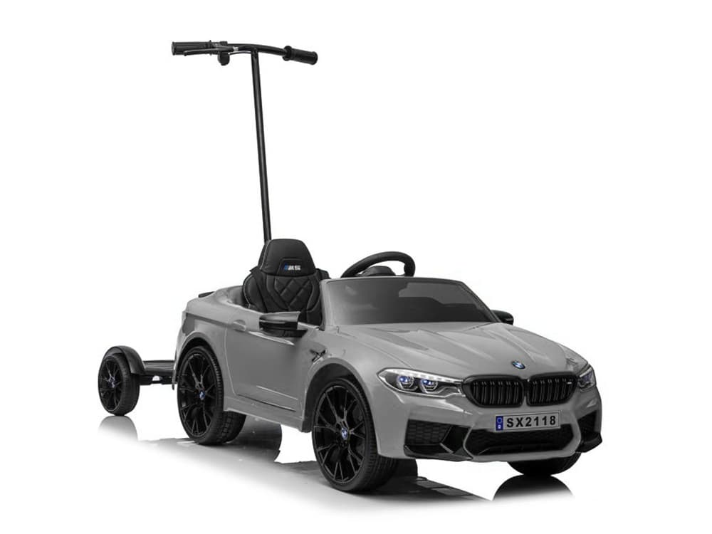 BMW M5 akumulatorski avto s platformo za starše - srebrn lakiran