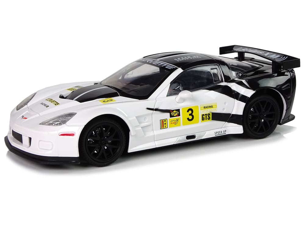 RC športni avto Corvette C6.R Bela, 1:18, 2.4G, luči 2