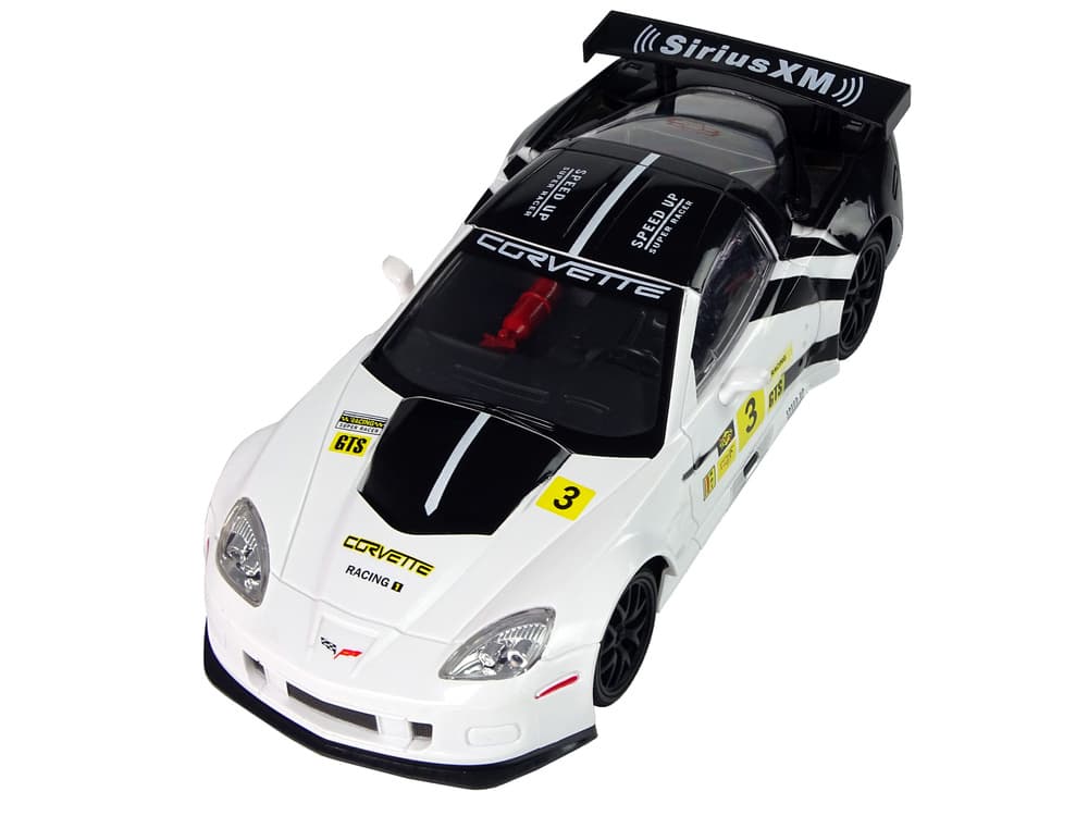 RC športni avto Corvette C6.R Bela, 1:18, 2.4G, luči 3