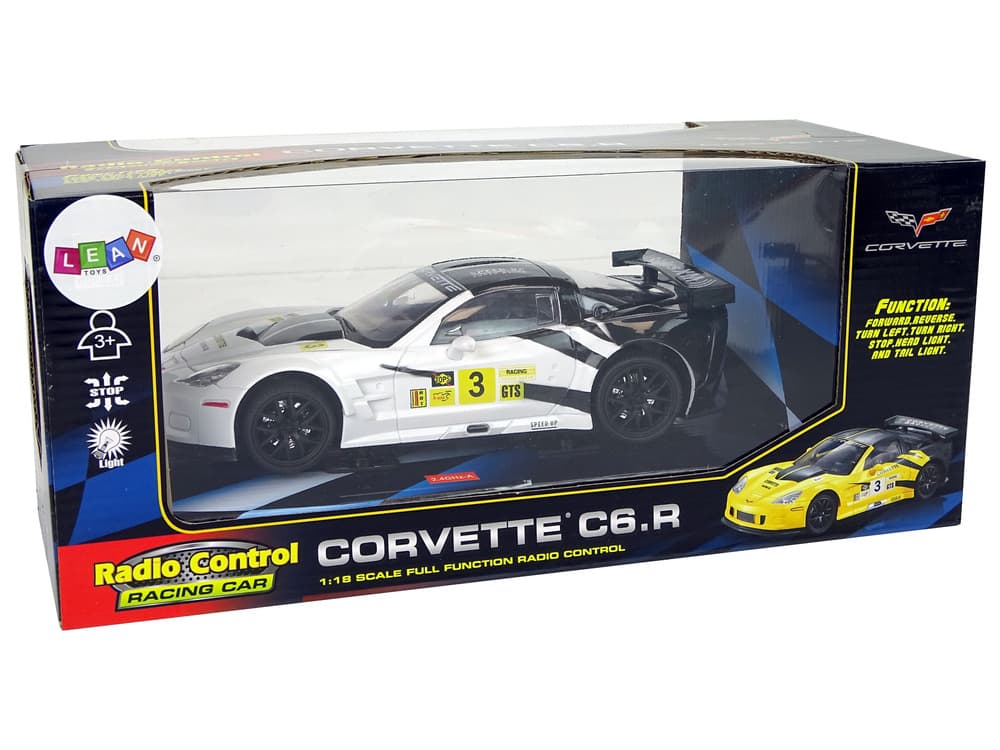 RC športni avto Corvette C6.R Bela, 1:18, 2.4G, luči 8