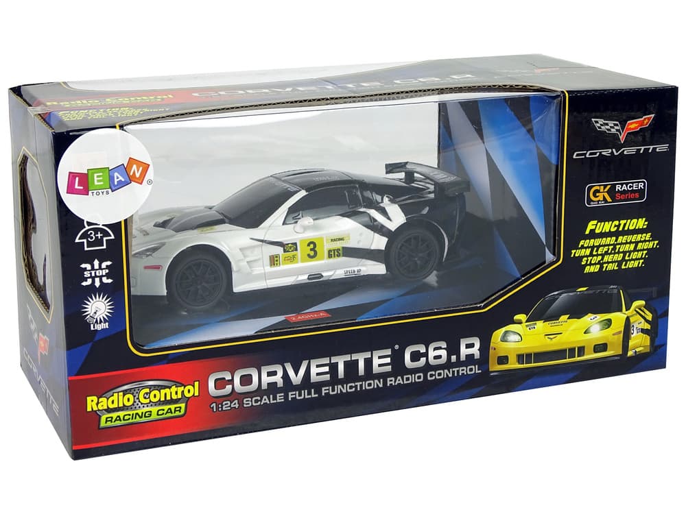 RC športni avto Corvette C6.R Bela, 1:24, 2.4G, luči 6