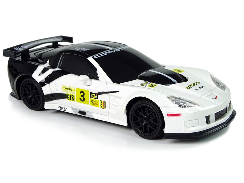 RC športni avto Corvette C6.R Bela, 1:24, 2.4G, luči 3
