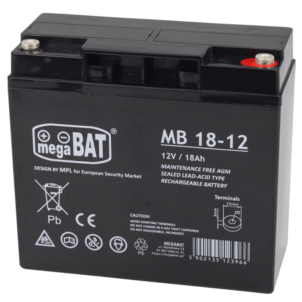 LEAN CARS Gel akumulator Mega Bat 12V 18Ah za akumulatorske avtomobile