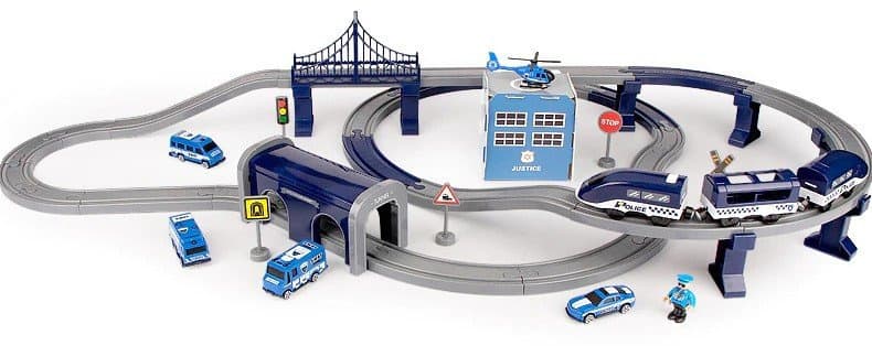LEAN TOYS Policijsko mestece z vlakom, 92 delov 5