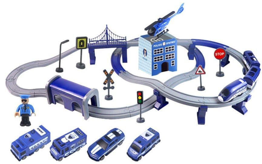 LEAN TOYS Policijsko mestece z vlakom, 92 delov 6
