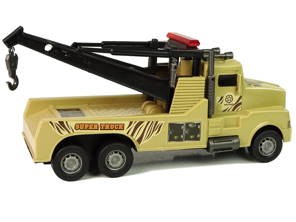 LEAN TOYS Tovornjak vlečna služba, 1:10, z vrvjo, vojaško rjava 2