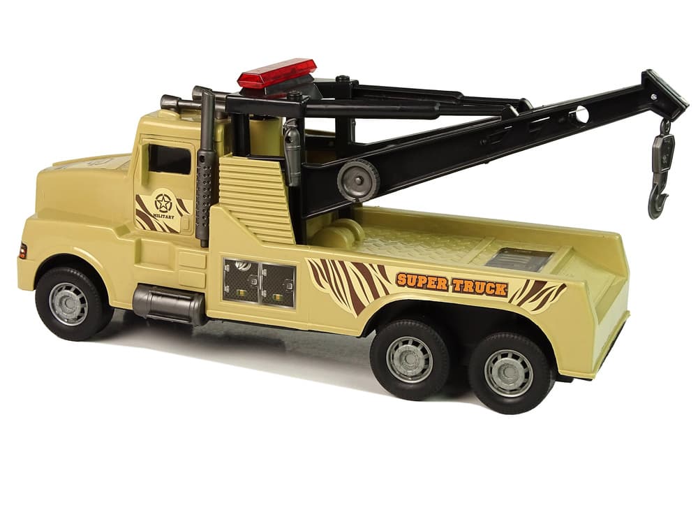 LEAN TOYS Tovornjak vlečna služba, 1:10, z vrvjo, vojaško rjava 3
