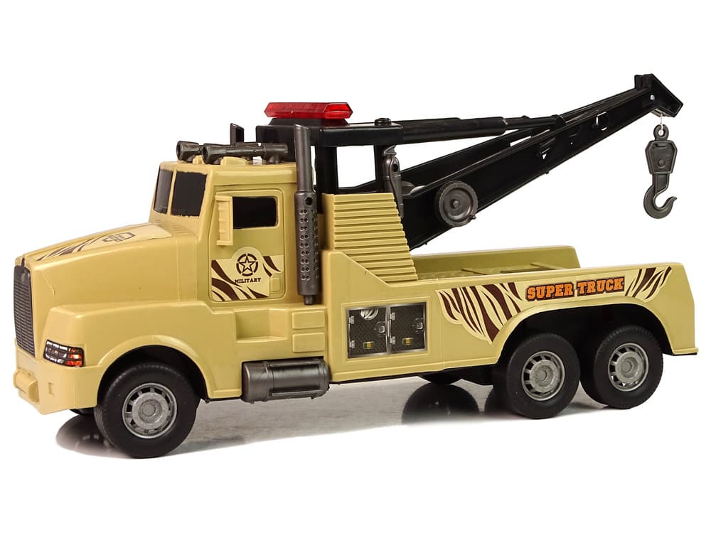 LEAN TOYS Tovornjak vlečna služba, 1:10, z vrvjo, vojaško rjava 6
