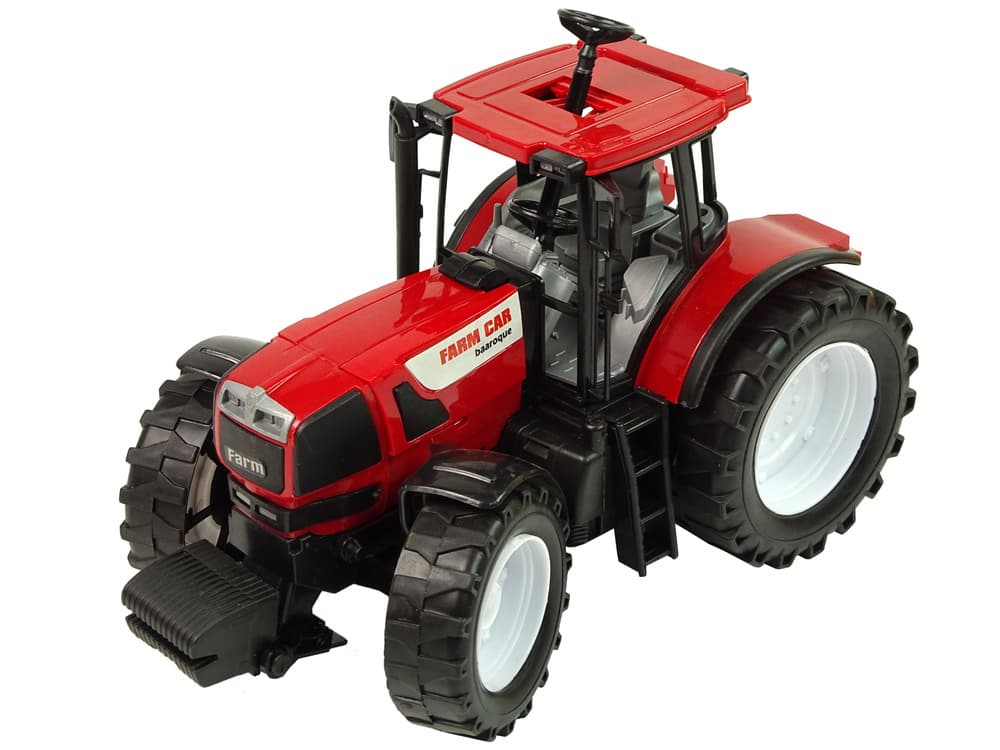 LEAN TOYS Traktor z rdečo kabino in rumeno prikolico, 50 cm 3