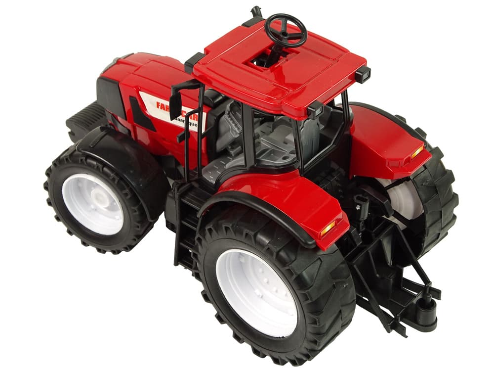 LEAN TOYS Traktor z rdečo kabino in rumeno prikolico, 50 cm 4