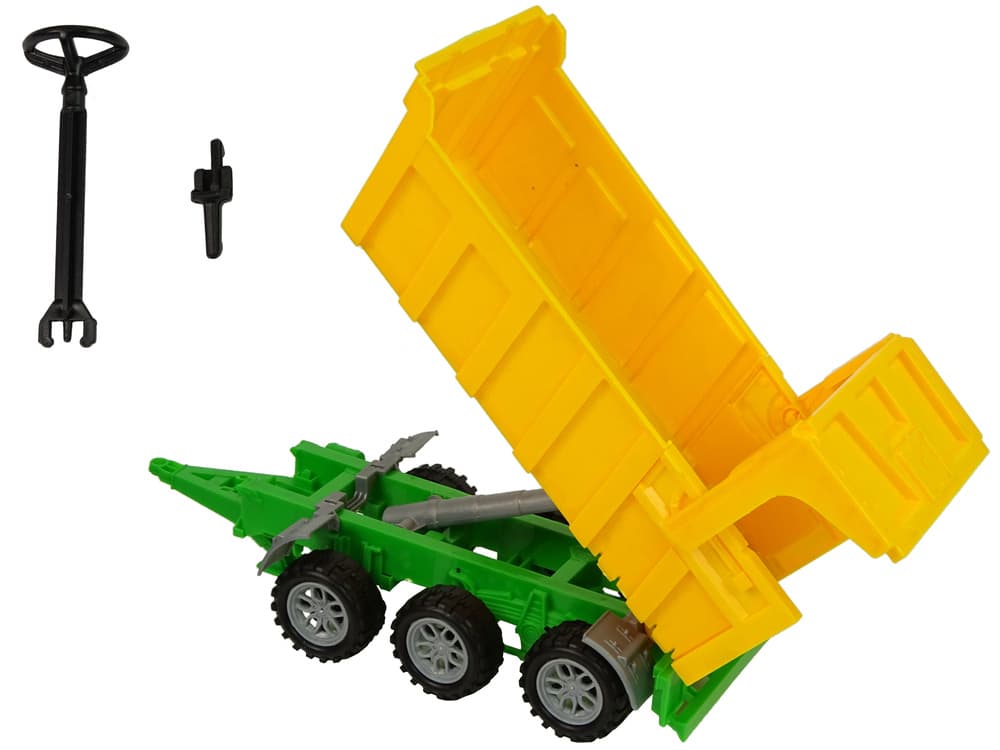 LEAN TOYS Traktor z rdečo kabino in rumeno prikolico, 50 cm 5