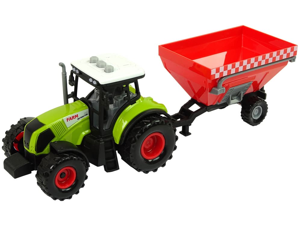 LEAN TOYS Set 3 traktorjev s prikolicami in zvočnimi efekti 5