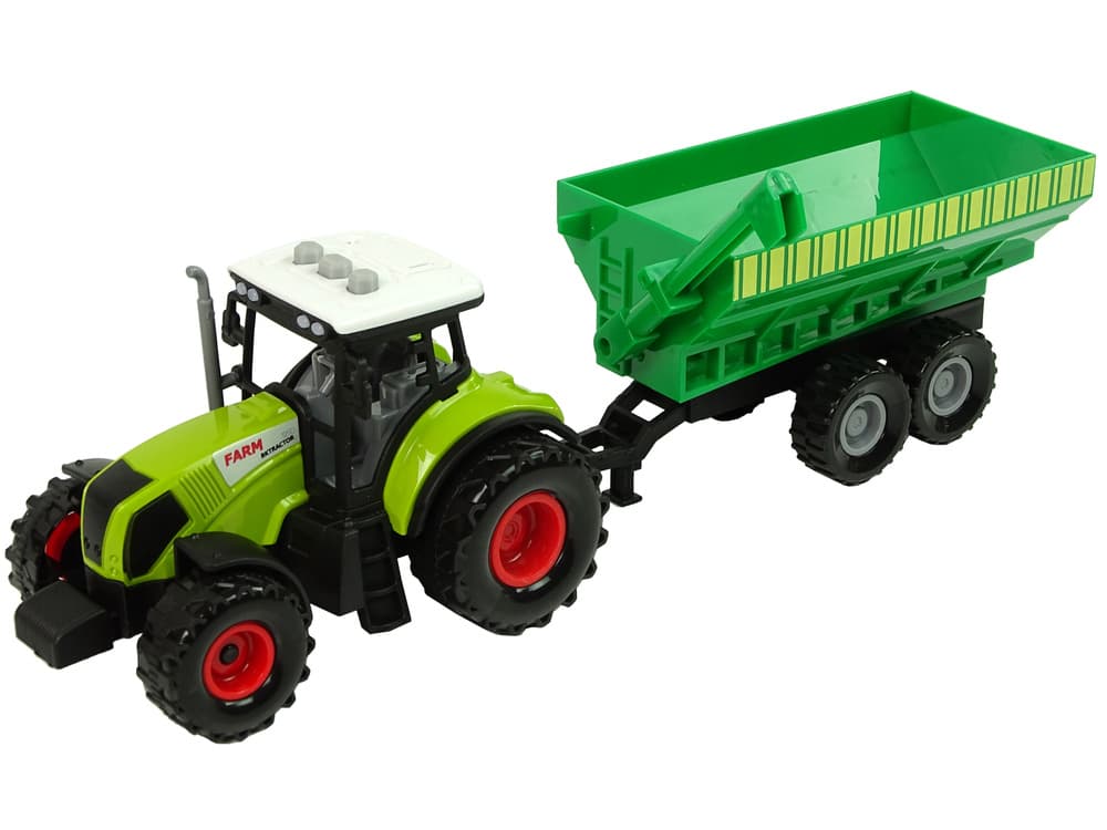 LEAN TOYS Set 3 traktorjev s prikolicami in zvočnimi efekti 6