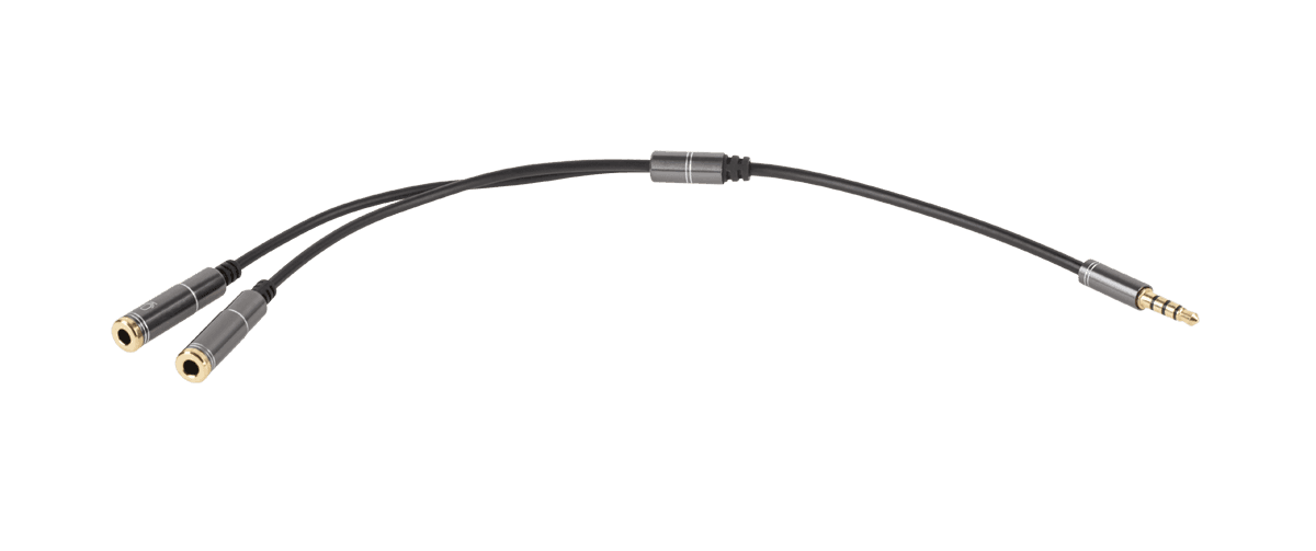 Avdio adapter Jack 3.5mm (4-pin) na 2x Jack 3.5mm stereo (20cm) 2