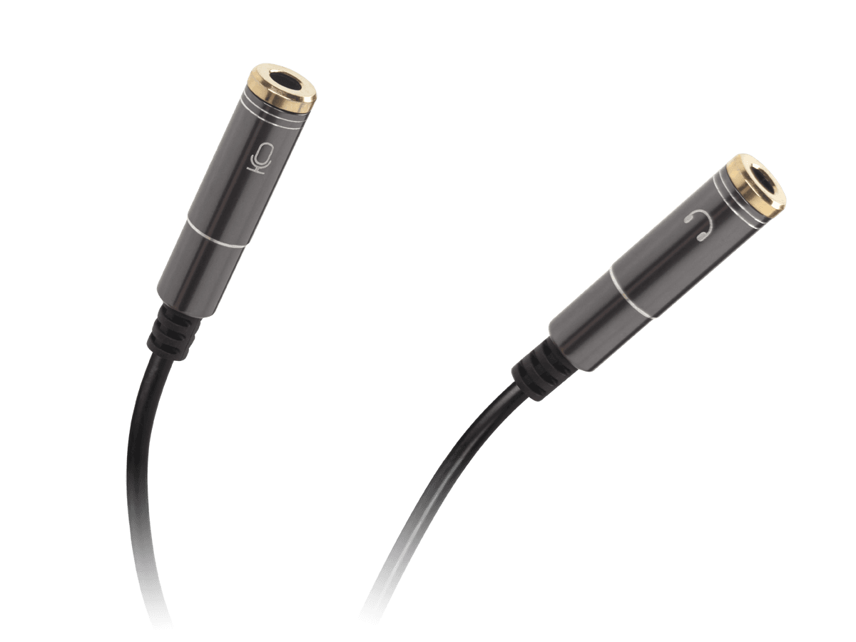 Avdio adapter Jack 3.5mm (4-pin) na 2x Jack 3.5mm stereo (20cm) 3