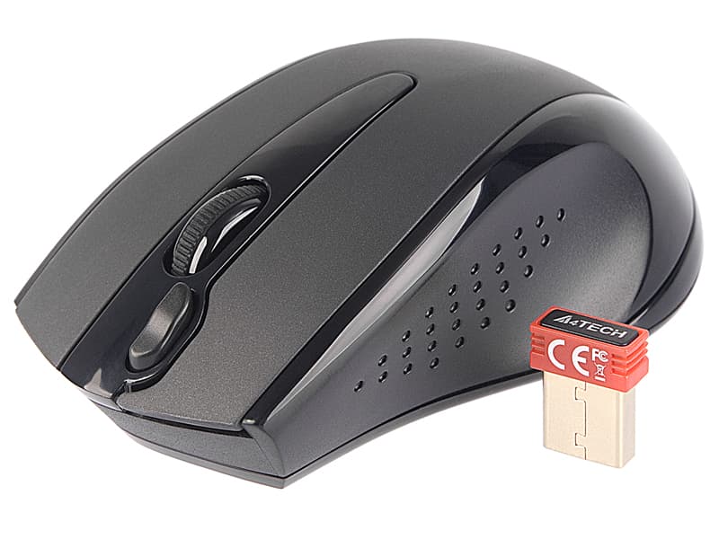 Brezžična miška A4TECH V-TRACK G9-500F-1, RF NANO, črna