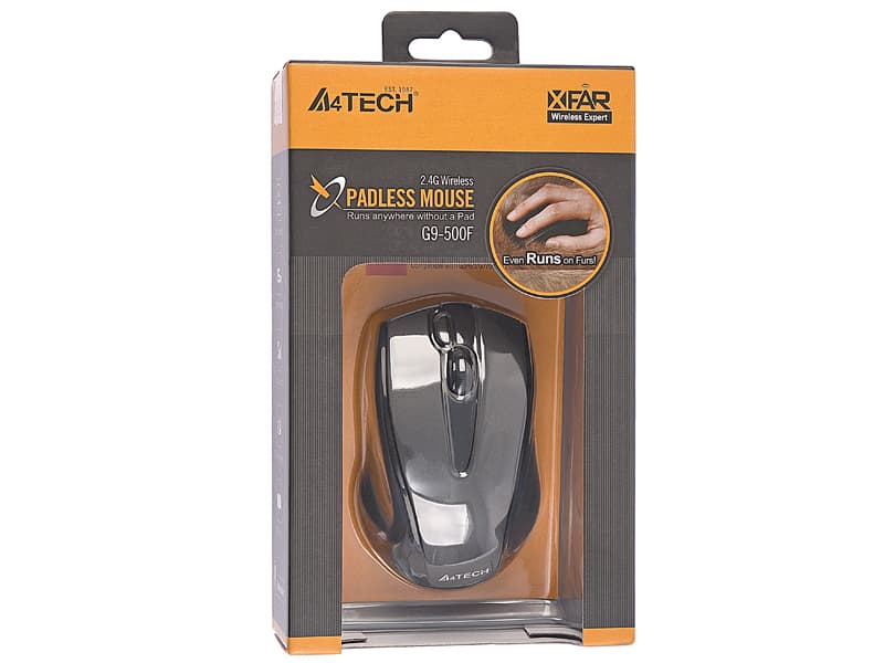 Brezžična miška A4TECH V-TRACK G9-500F-1, RF NANO, črna 4