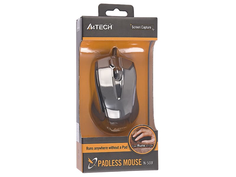 Mysz A4TECH V-TRACK N-500F-1, Glossy Grey, USB 4