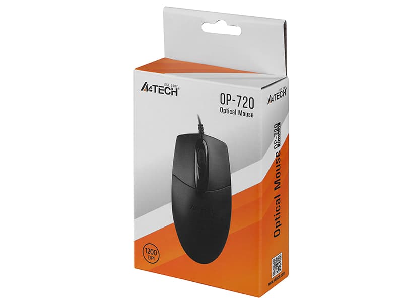 Mysz A4TECH OP-720, USB, črna, 1200 DPI 4
