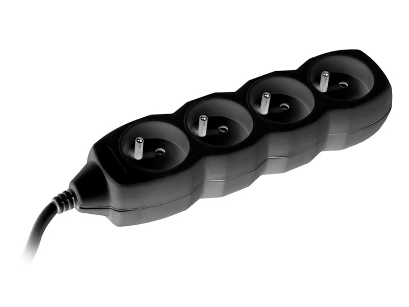 Podaljšek TRACER PowerCord 3,0m (4 vtičnice, črna) 2