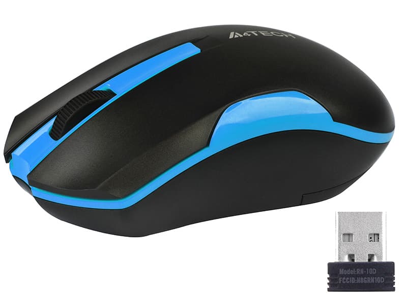 Brezžična miška A4TECH G3-200N-1 V-Track, črna/modra