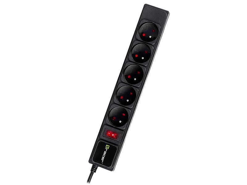 Napajalni trak TRACER PowerGear 1,5 m Črna (5 vtičnic)
