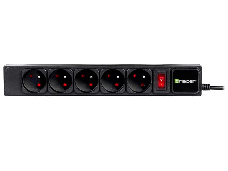 Napajalni trak TRACER PowerGear 3,0 m Črna (5 vtičnic) 2