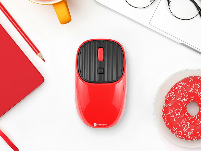 Brezžična miška TRACER WAVE RF 2,4 GHz (Akumulator), rdeča 4