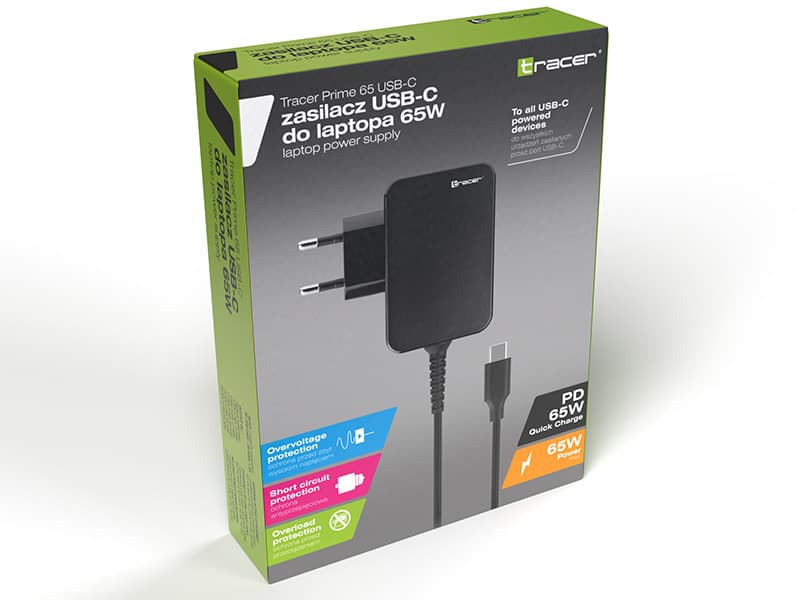 TRACER Prime 65W USB-C napajalnik za prenosnik 5