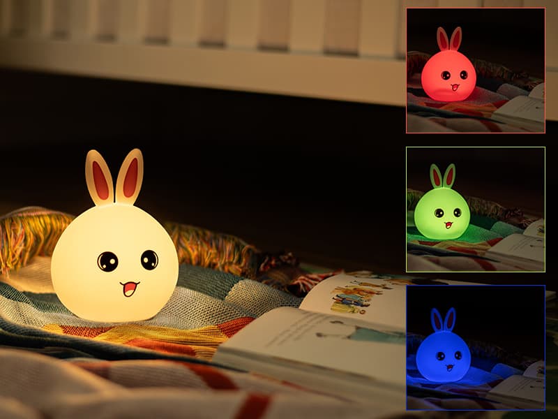 Nočna lučka Tracer Bunny, LED, večbarvna, na baterije 5