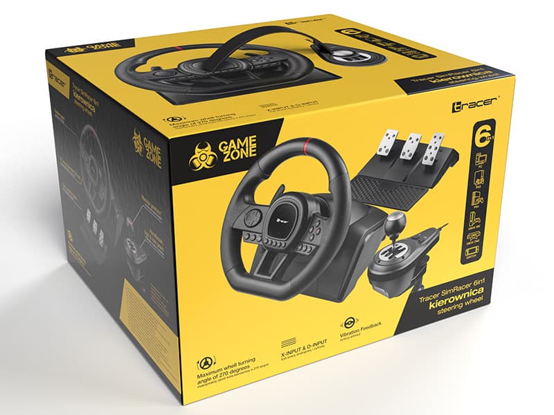 Dirkalni volan TRACER SimRacer z ročnim menjalnikom 6 v 1 2