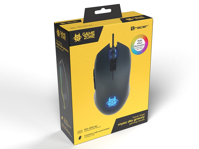 Igralna miška TRACER GAMEZONE EDGE, do 3200 DPI, RGB 5