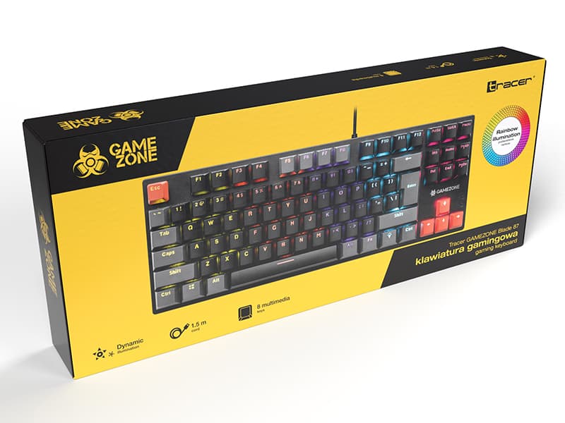 Mehanska tipkovnica TRACER GAMEZONE Blade 87, Rainbow 6