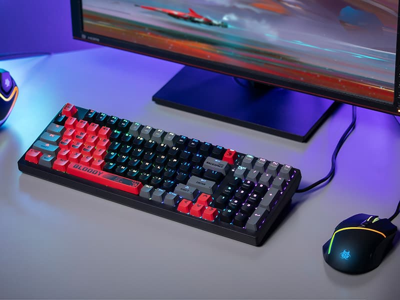A4TECH Bloomy S98 mehanska tipkovnica, USB Sports Red 7