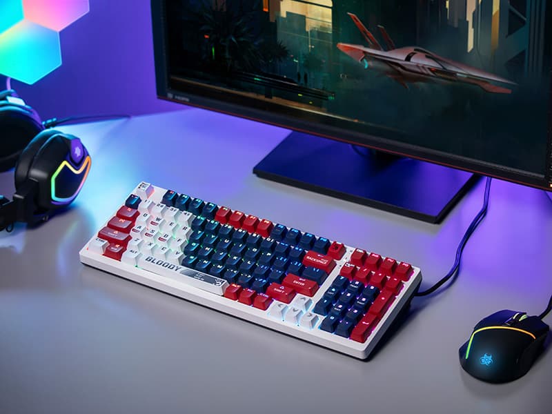A4TECH Bloomy S98 mehanska tipkovnica, USB Sports Navy 7