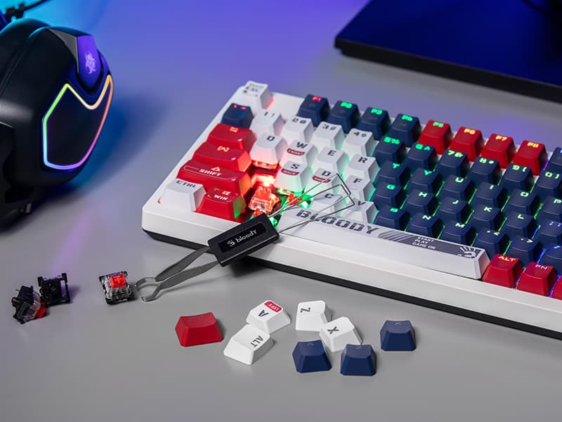A4TECH Bloomy S98 mehanska tipkovnica, USB Sports Navy 8