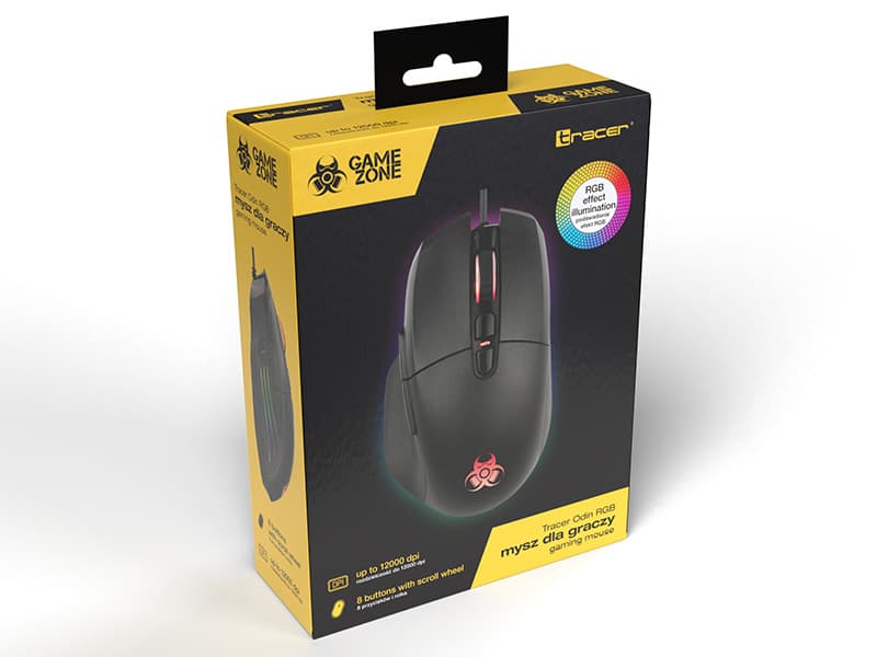 Gaming miška TRACER GAMEZONE ODIN RGB, do 12.000 DPI 3