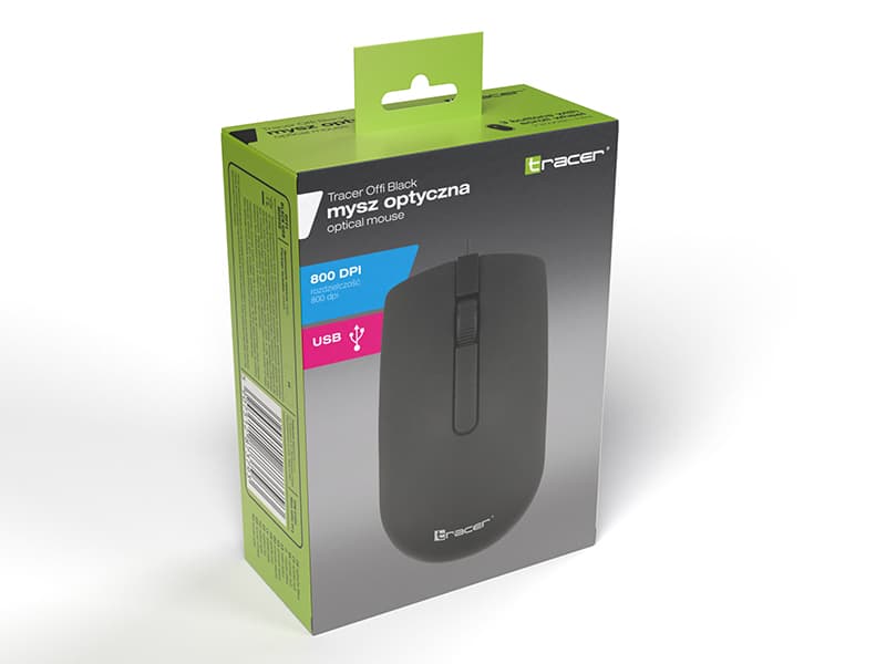 Žična miška TRACER OFFI Black USB (800 DPI) 8